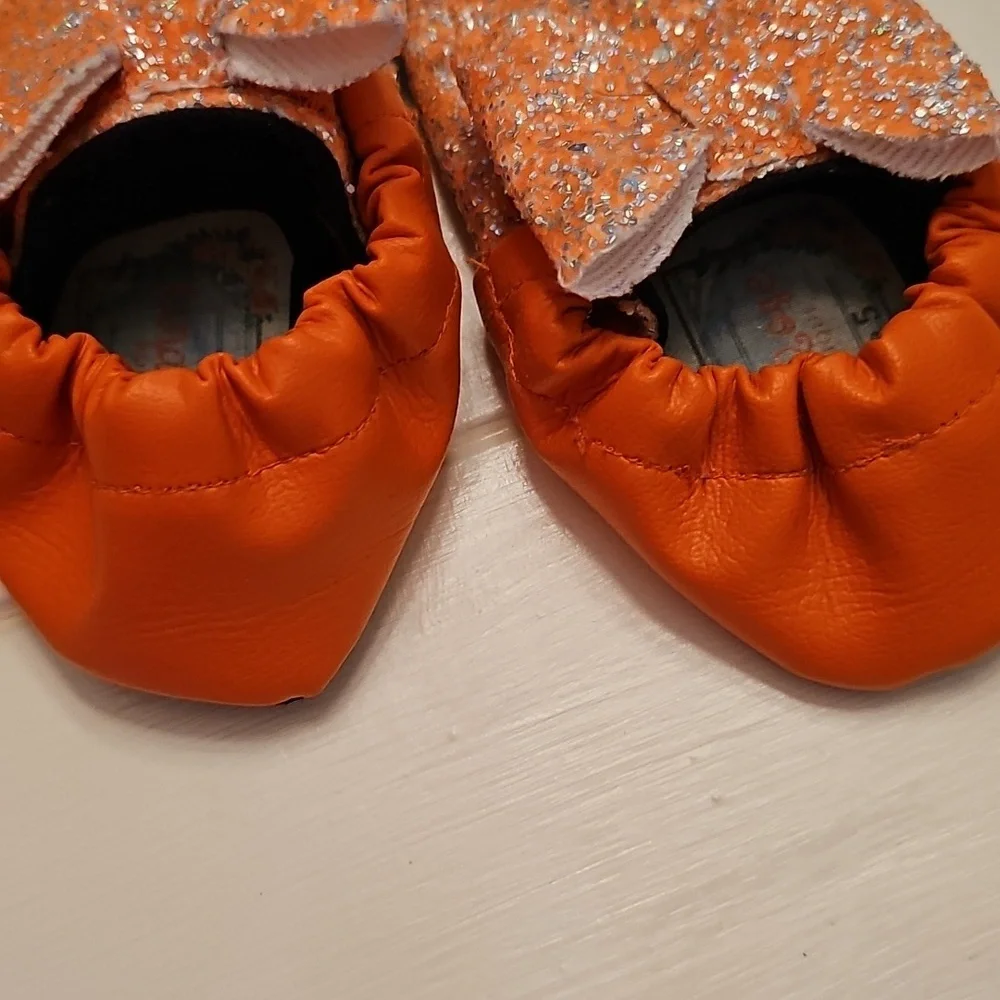 Orange Sparkle Bow Lana Rose Boutique 5 Moccasins